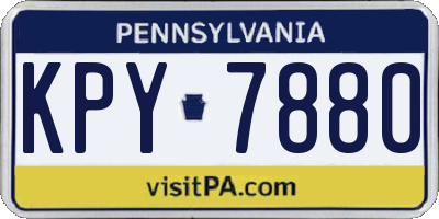 PA license plate KPY7880