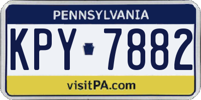 PA license plate KPY7882