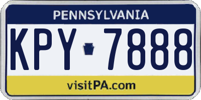 PA license plate KPY7888
