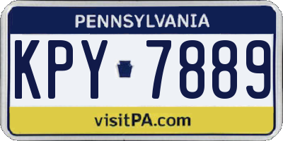PA license plate KPY7889