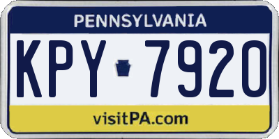 PA license plate KPY7920