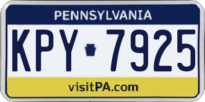 PA license plate KPY7925