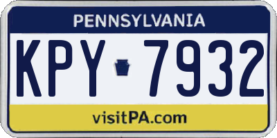 PA license plate KPY7932