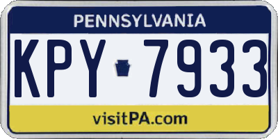 PA license plate KPY7933