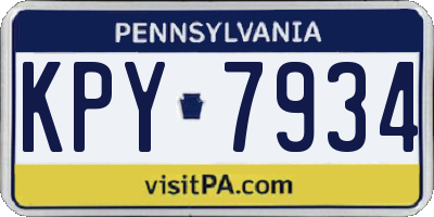 PA license plate KPY7934