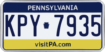 PA license plate KPY7935