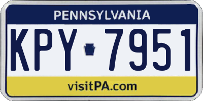 PA license plate KPY7951