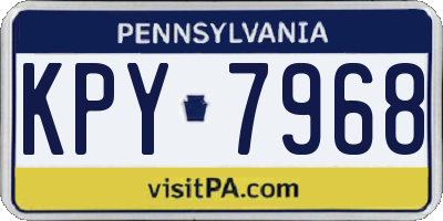 PA license plate KPY7968