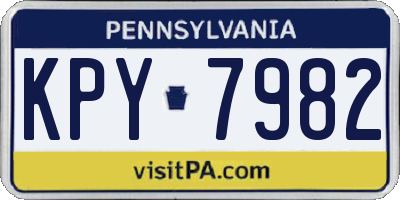 PA license plate KPY7982