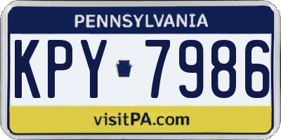 PA license plate KPY7986