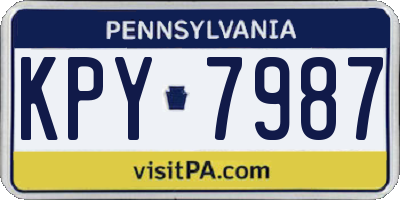 PA license plate KPY7987