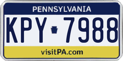 PA license plate KPY7988