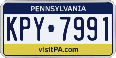PA license plate KPY7991