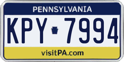 PA license plate KPY7994