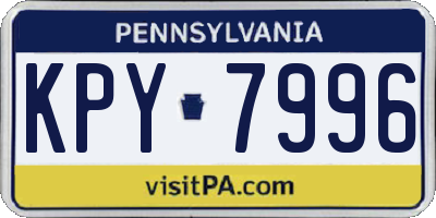 PA license plate KPY7996