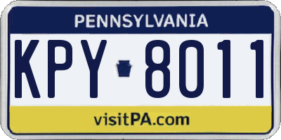 PA license plate KPY8011