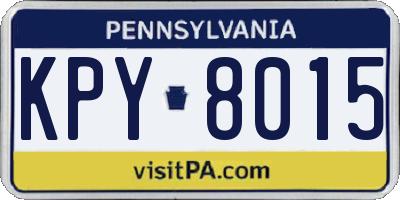 PA license plate KPY8015