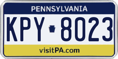 PA license plate KPY8023