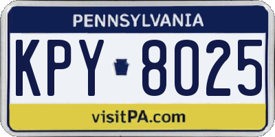 PA license plate KPY8025