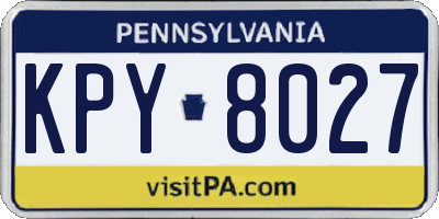 PA license plate KPY8027