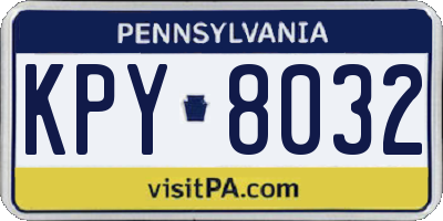 PA license plate KPY8032