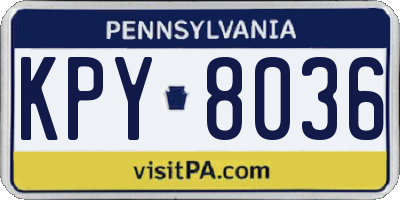PA license plate KPY8036