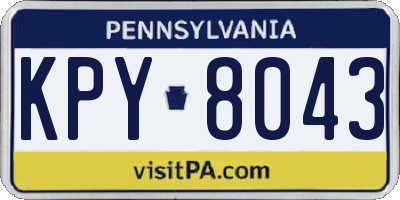 PA license plate KPY8043