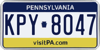 PA license plate KPY8047