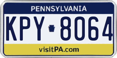 PA license plate KPY8064