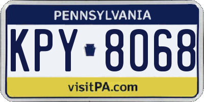 PA license plate KPY8068