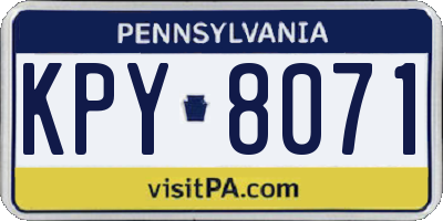 PA license plate KPY8071
