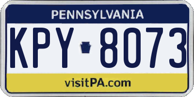PA license plate KPY8073