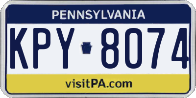PA license plate KPY8074
