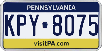 PA license plate KPY8075