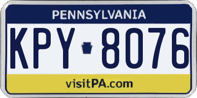 PA license plate KPY8076