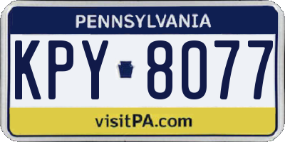 PA license plate KPY8077