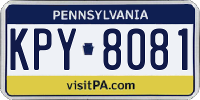 PA license plate KPY8081