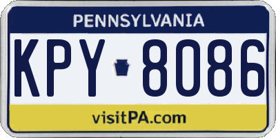 PA license plate KPY8086