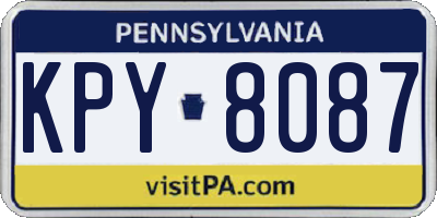 PA license plate KPY8087