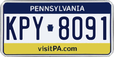 PA license plate KPY8091