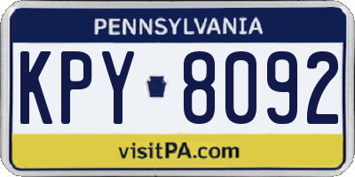 PA license plate KPY8092