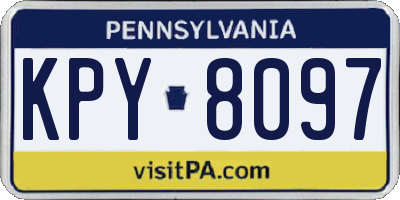 PA license plate KPY8097