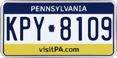 PA license plate KPY8109