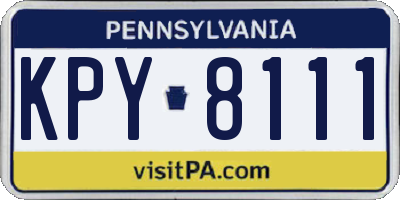 PA license plate KPY8111