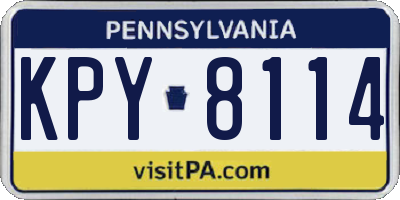 PA license plate KPY8114