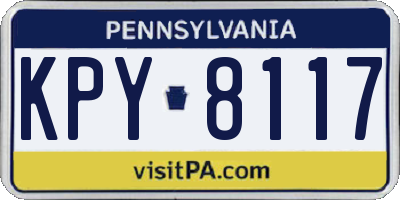 PA license plate KPY8117