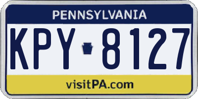 PA license plate KPY8127