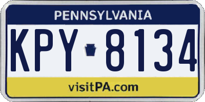 PA license plate KPY8134