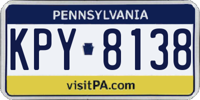 PA license plate KPY8138