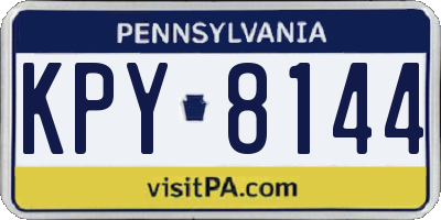 PA license plate KPY8144